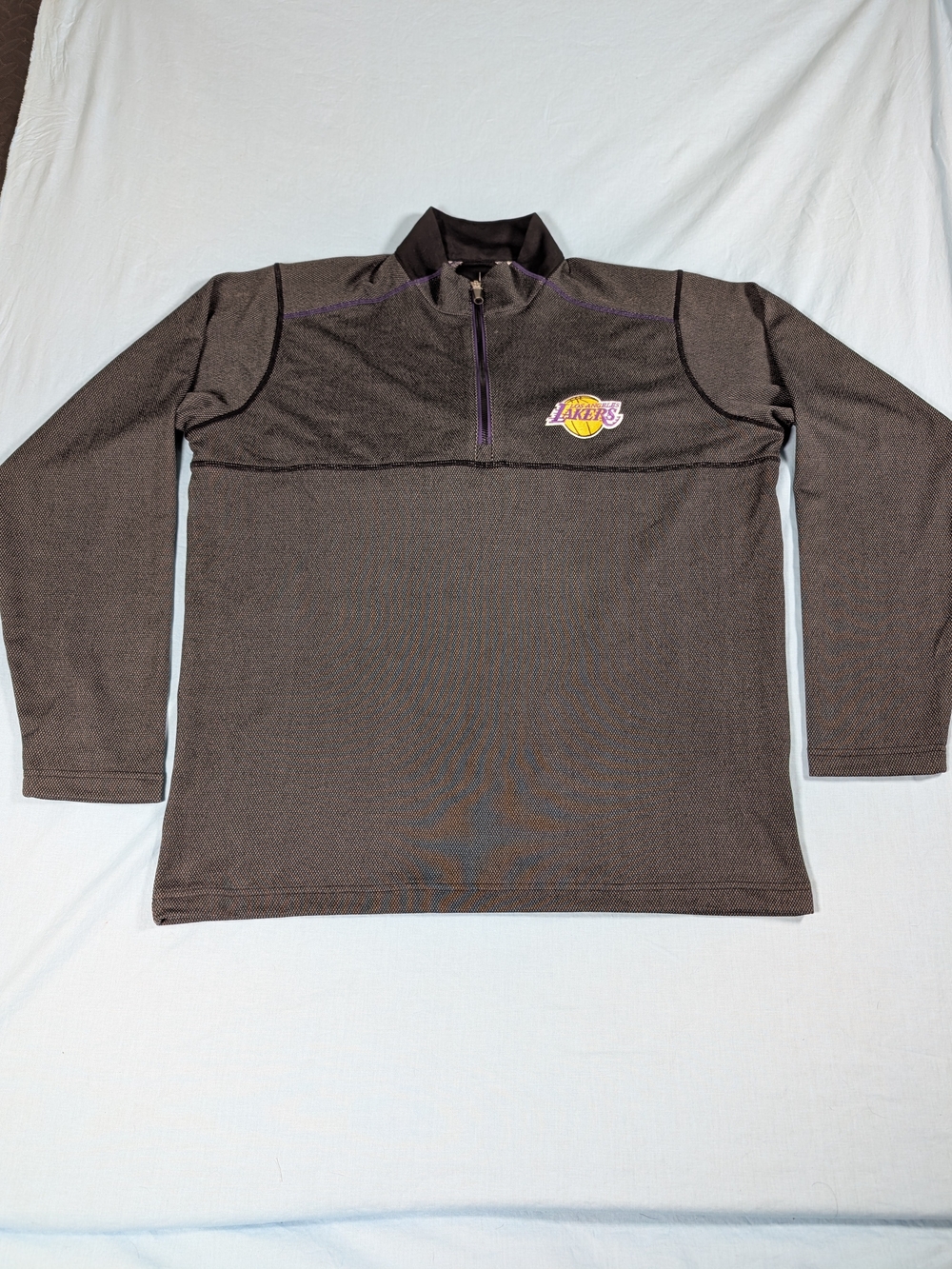 Antigua Lakers Dark Gray Quarter-Zip Pullover